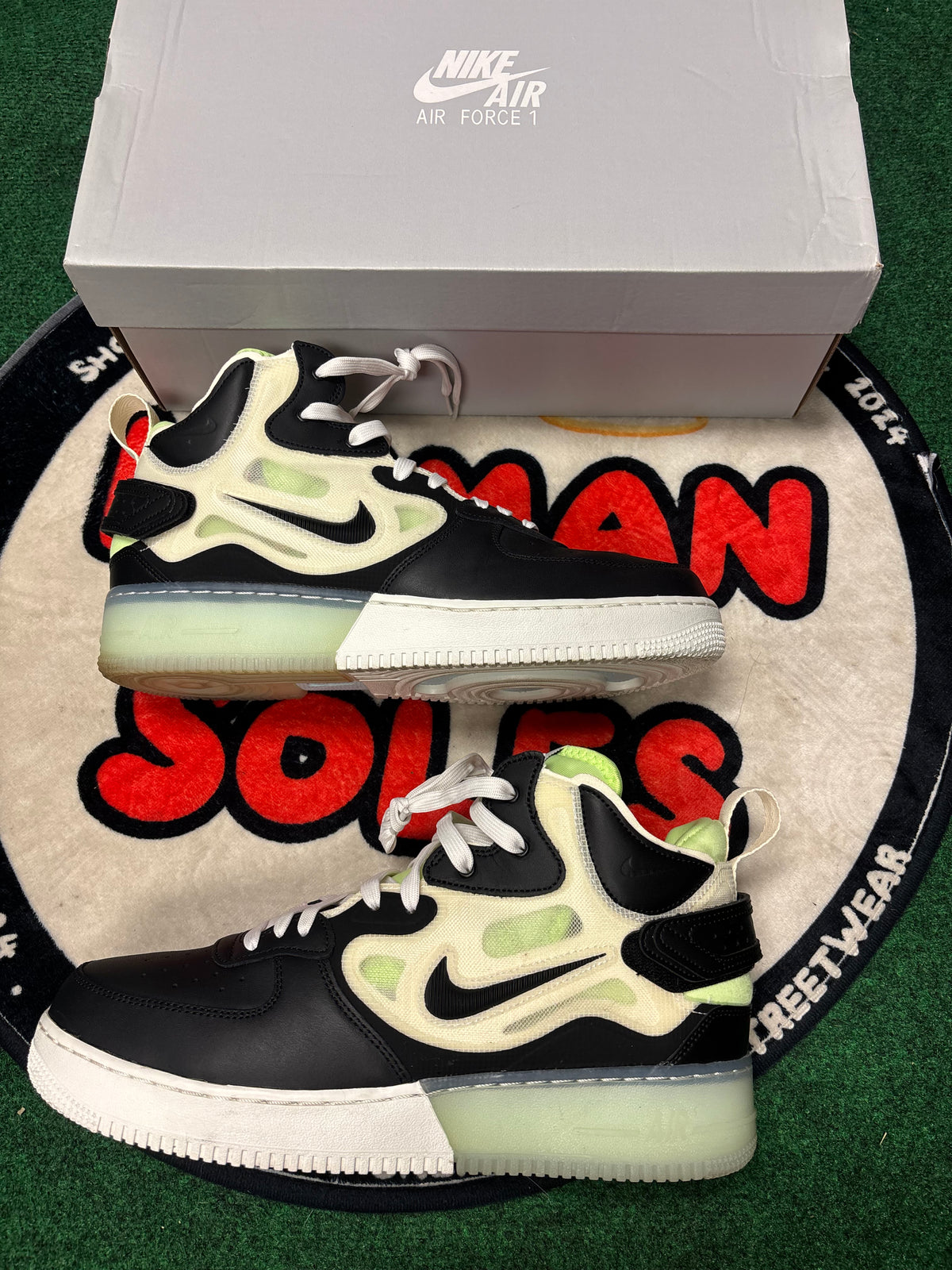 Nike Air Force One Mid React ‘Black Neon’|Size 12M
