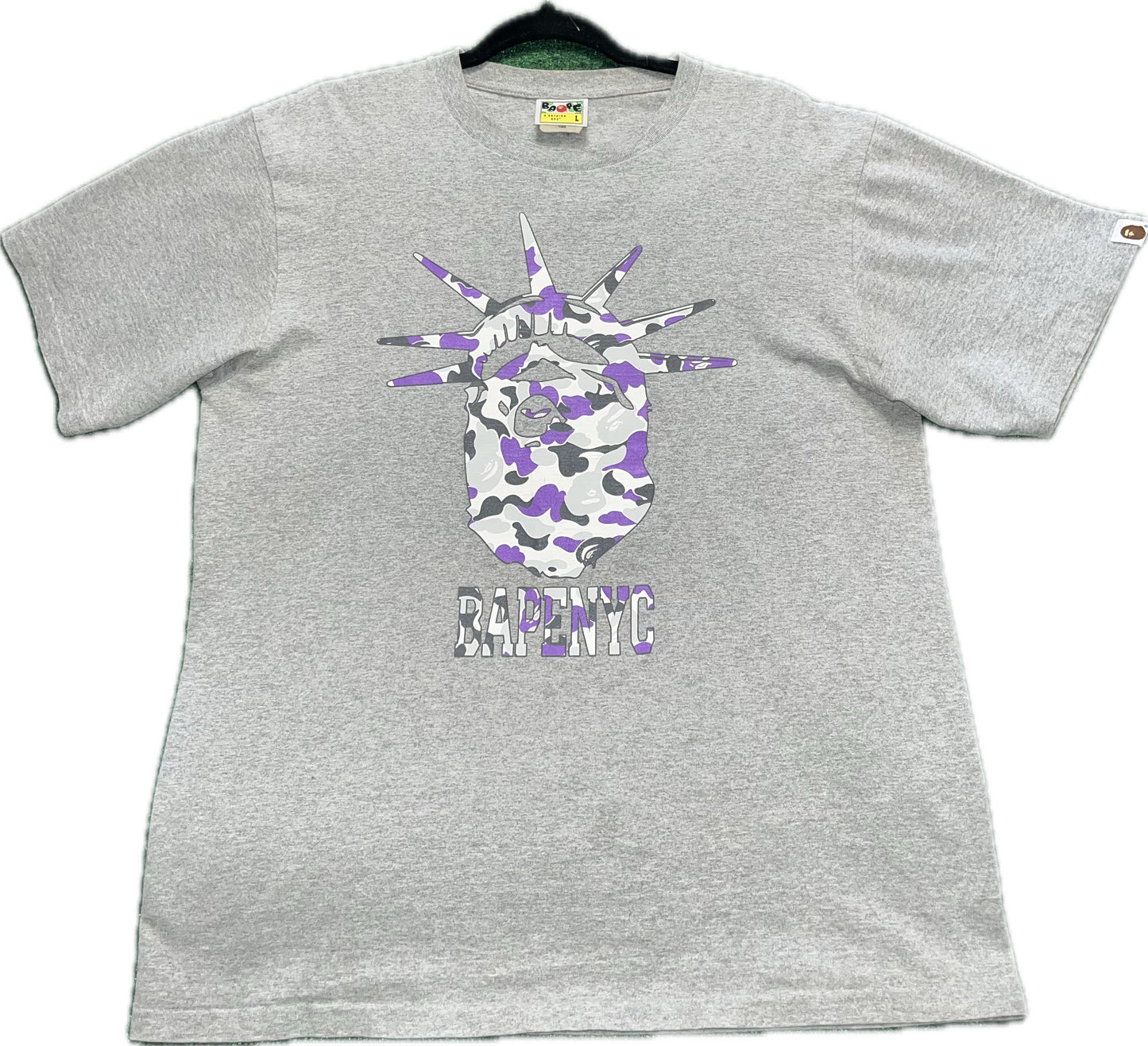 BAPE NYC Exclusive BAPE NYC Camo Bape Head T ‘Grey’