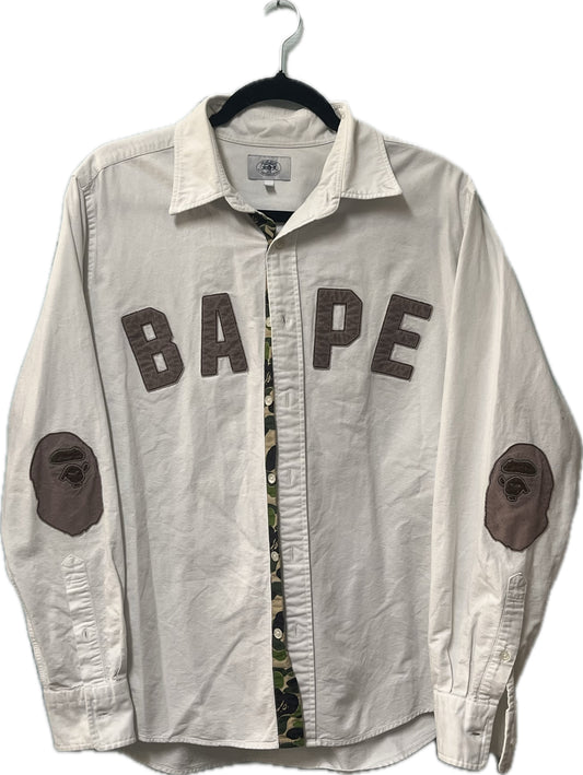Bape Cut and Collage 'Oxford Button Up Shirt Logo'