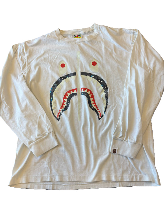 Bape Space Camo Shark Long Sleeve ‘White’