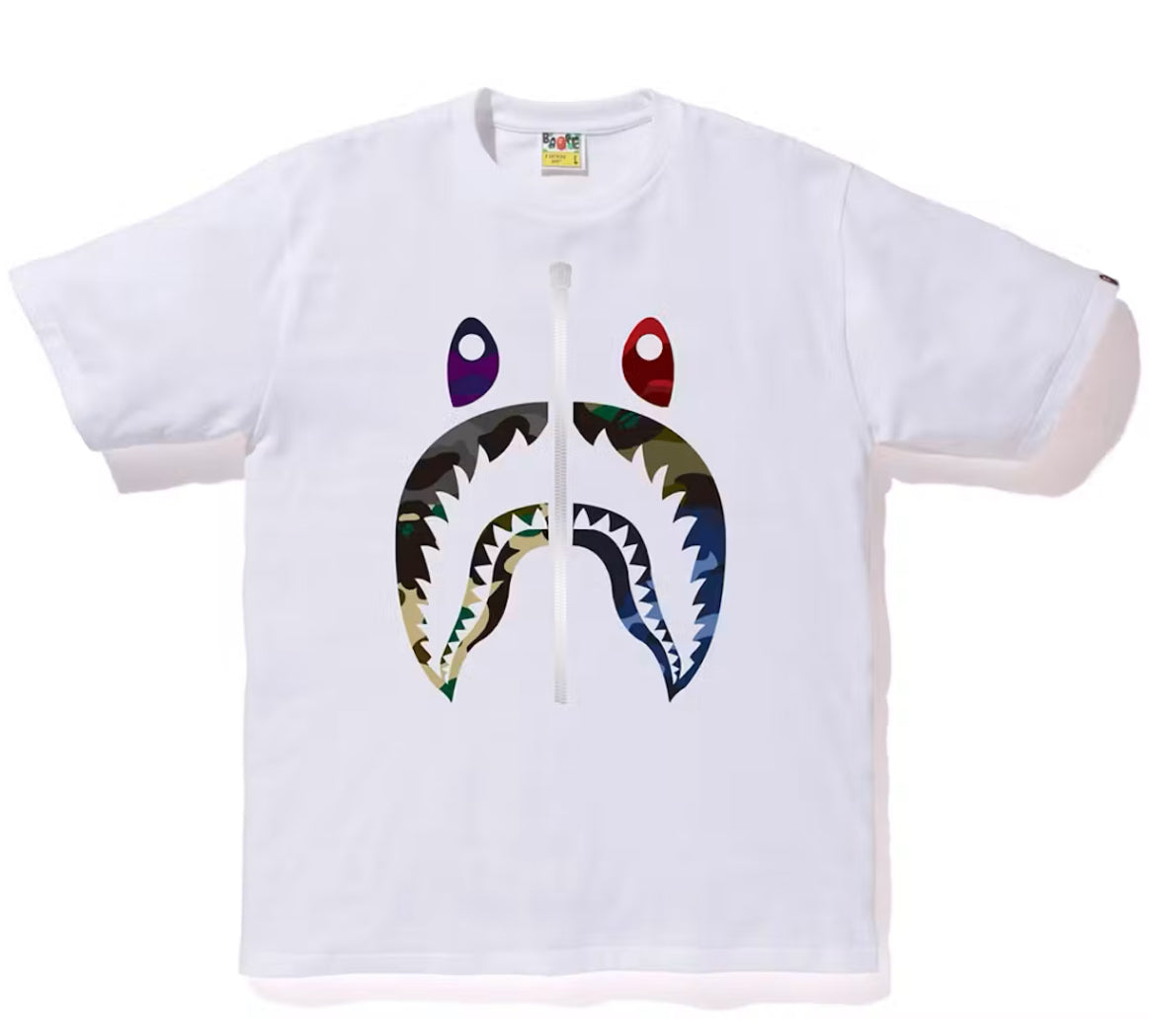 Bape Mix Camo Shark Tee ‘White’