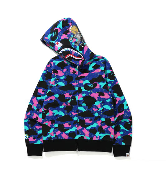 Bape X Kid Cudi Shark Face Full Zip Jacket ‘Multi Color’