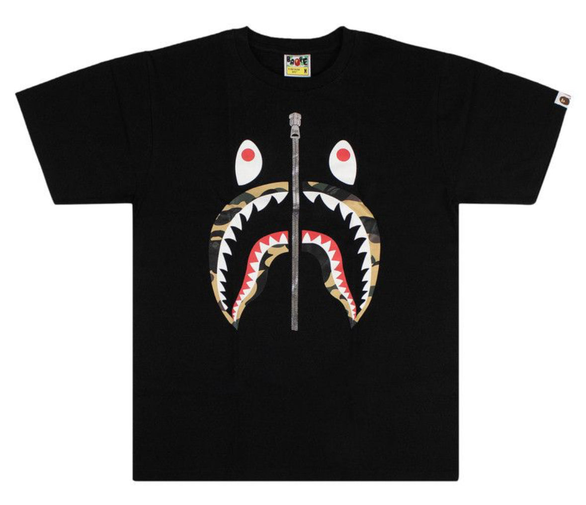 Bape 1st Camo Shark Tee ‘Black/Yellow’