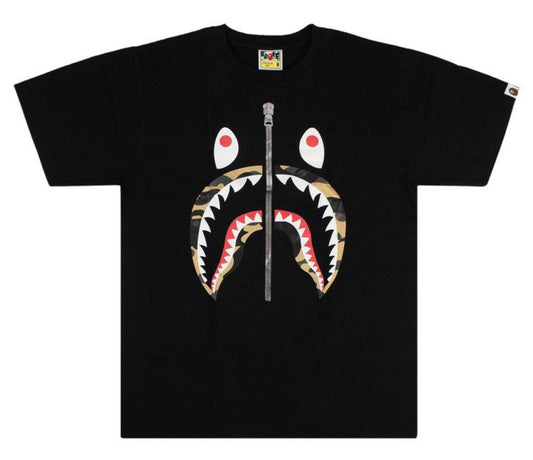 Bape 1st Camo Shark Tee ‘Black/Yellow’