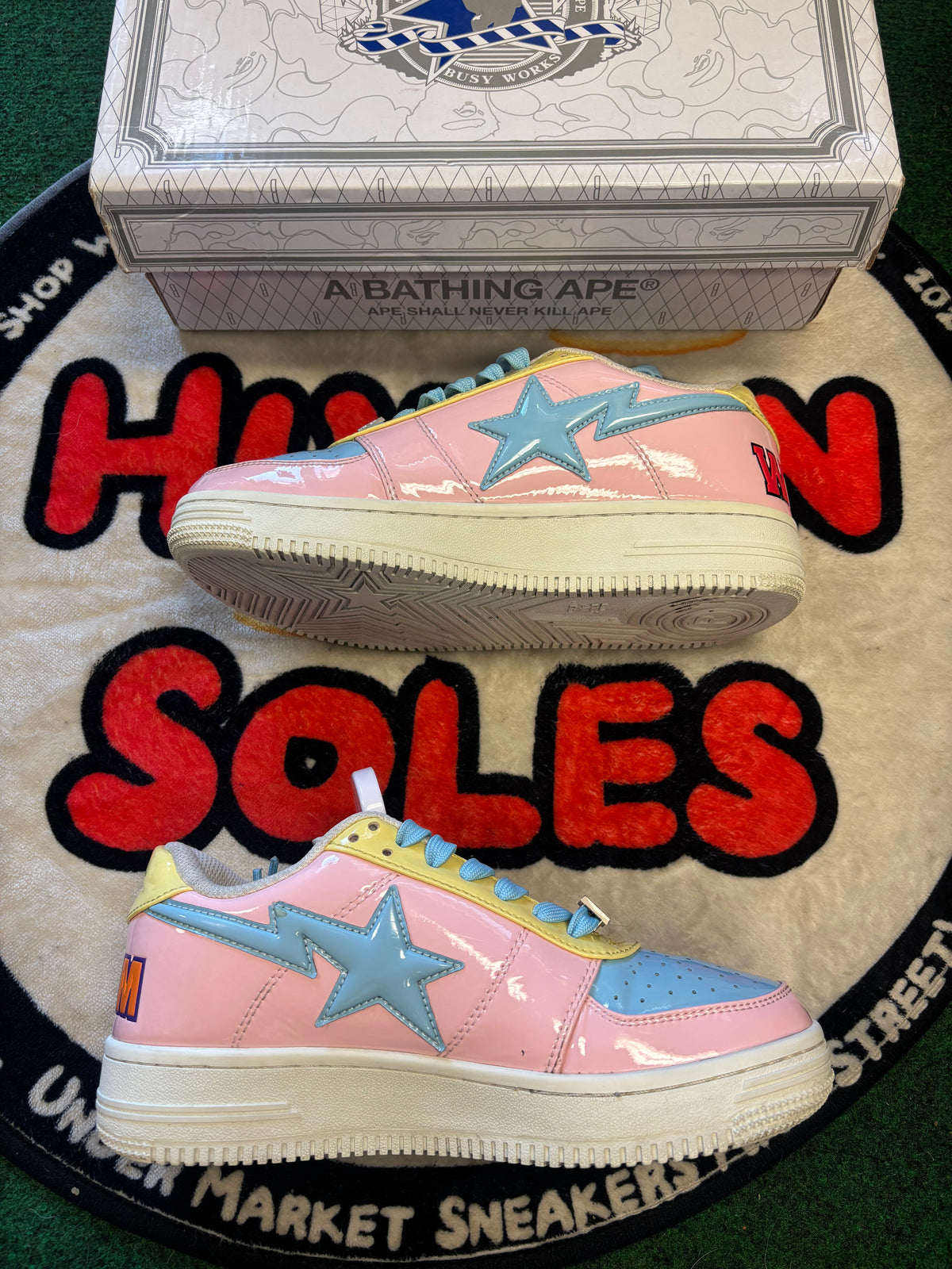 Bapesta Low 20th Anniversary’Patent Pink’|Size 7M/8.5W