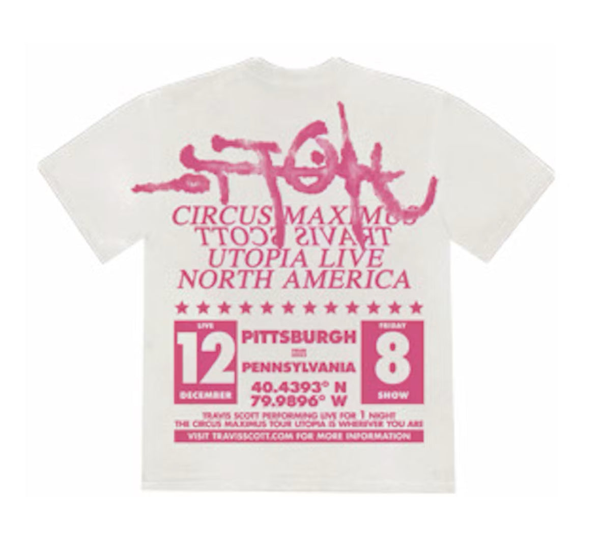Travis Scott Utopia Pittsburgh Tee ‘White’