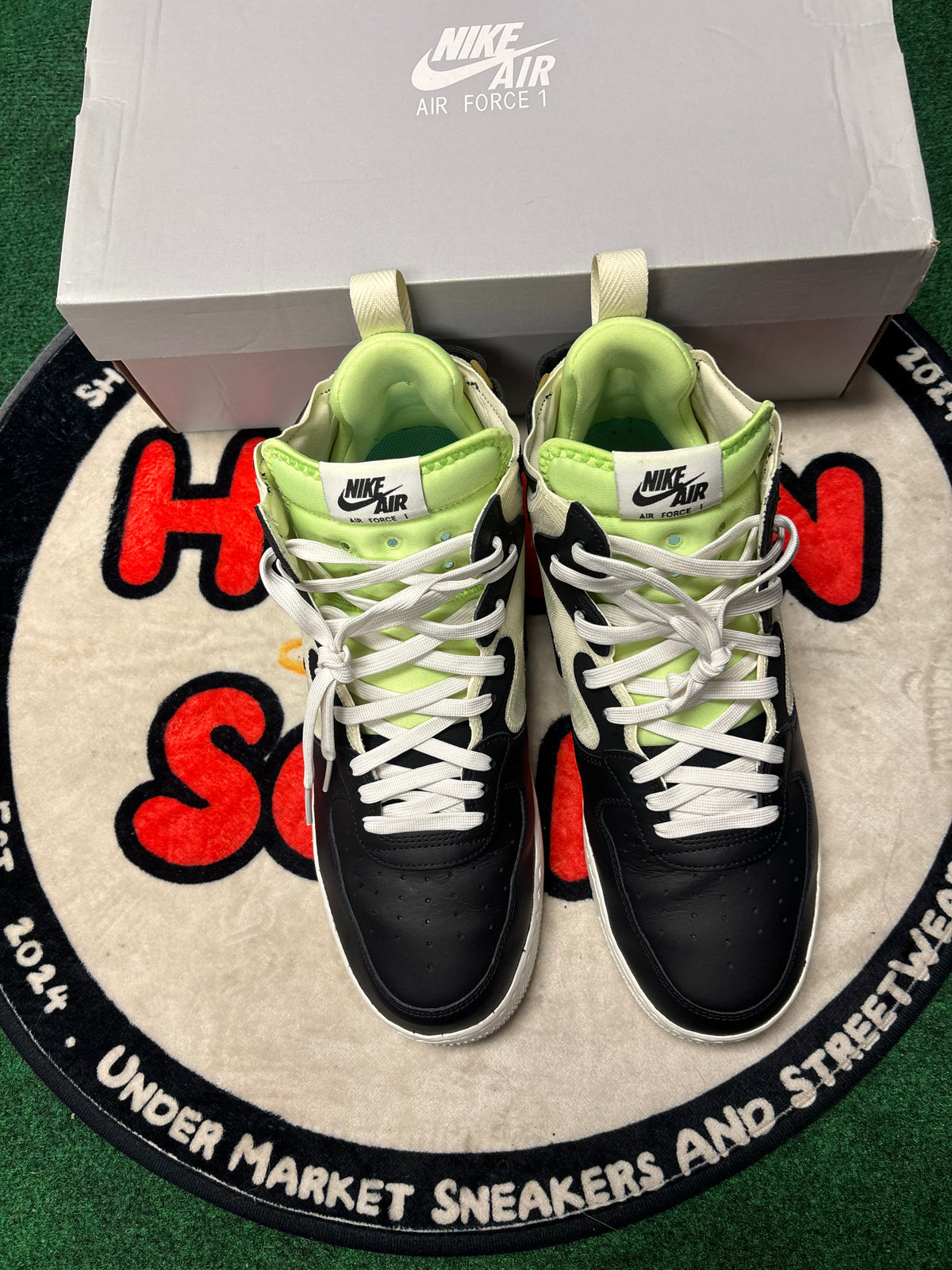 Nike Air Force One Mid React ‘Black Neon’|Size 12M