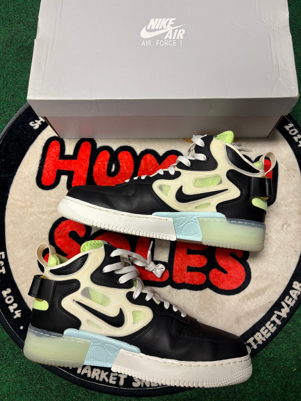 Nike Air Force One Mid React ‘Black Neon’|Size 12M