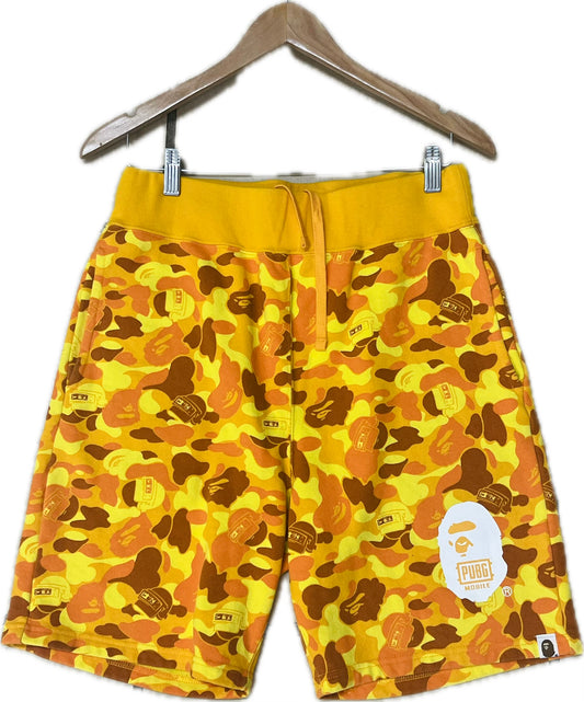 Bape x PUBG Mobile Orange Camo Shorts