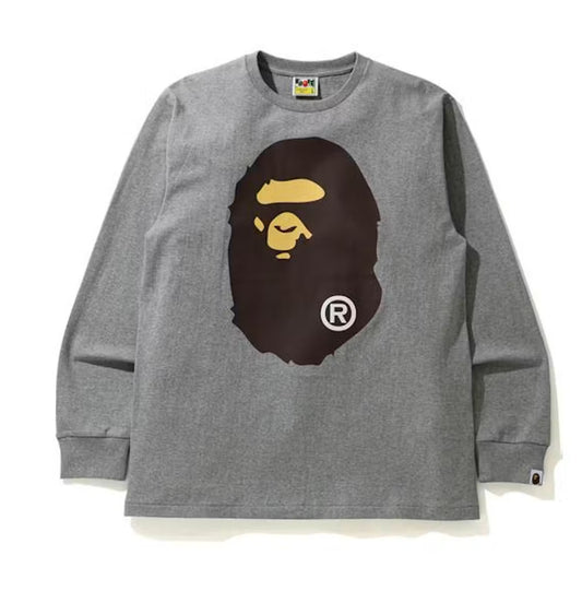 Bape Big Ape Head Long Sleeve ‘Gray’