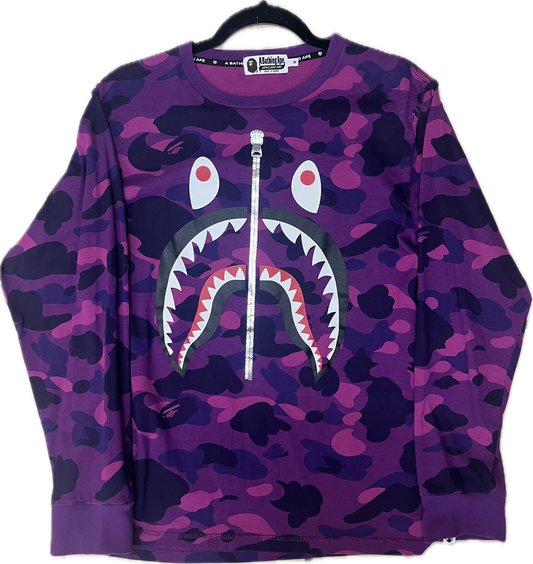 BAPE Purple Camo L/S Tee